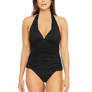 LA BLANCA Island Goddess Halter Tankini Top